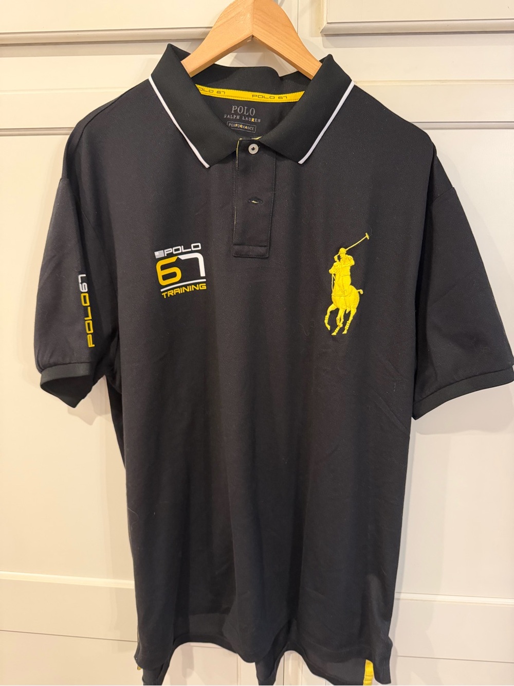 Ralph Lauren Black Polo Shirt with Yellow Logo